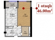 Satılır 1 otaqlı 46 m2 yeni tikili Yaşıl bazar