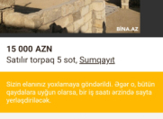 Satılır 5 sot torpaq Sumqayıt