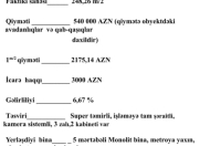 Satılır 5 otaqlı 250 m2 obyekt Sahil m.