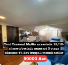 Satılır 3 otaqlı 47 m2 yeni tikili Yeni Yasamal