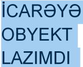 İcarəyə verilir 3 otaqlı 50 m2 obyekt Yasamal r.