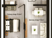 Satılır 2 otaqlı 55 m2 yeni tikili İnşaatçılar m.