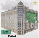 Satılır 2 otaqlı 87.6 m2 yeni tikili Nərimanov r.